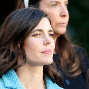 Charlotte Casiraghi dans la cour du palais princier le jour de la fête nationale de Monaco le 19 novembre 2024. © Jean-Charles Vinaj / Pool Monaco / Bestimage 