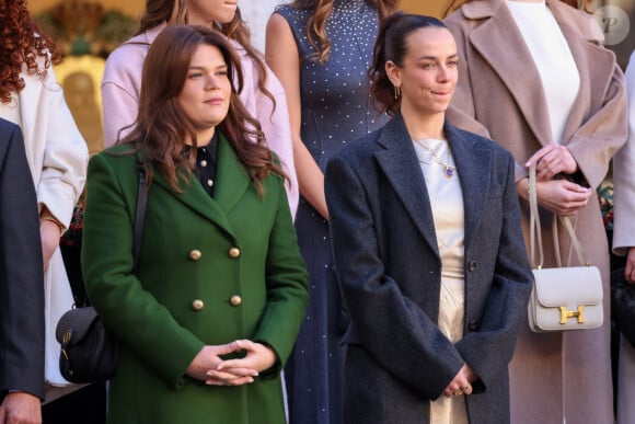 Camille Gottlieb, Pauline Ducruet dans la cour du palais princier le jour de la fête nationale de Monaco le 19 novembre 2024. © Jean-Charles Vinaj / Pool Monaco / Bestimage 