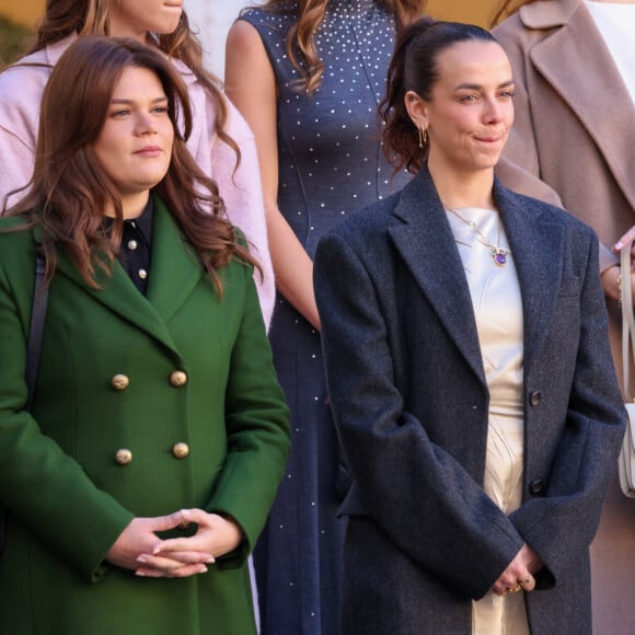 Camille Gottlieb, Pauline Ducruet dans la cour du palais princier le jour de la fête nationale de Monaco le 19 novembre 2024. © Jean-Charles Vinaj / Pool Monaco / Bestimage 