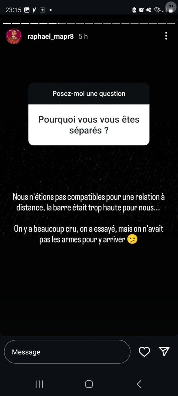 C'est la distance qui a eu raison de leur couple
Raphaël de "Mariés au premier regard" se confie sur sa rupture avec Ophélie, le 19 novembre 2024, sur Instagram