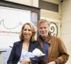 Maud Fontenoy (avec sa fille Elea) et Franck Dubosc lors de la cérémonie des prix pédagogiques pour l'Océan de la fondation Maud Fontenoy, au théâtre de l'Oeuvre, en compagnie de 300 enfants ayant participé au programme de la fondation. Paris, le 6 juin 2024. © Pierre Perusseau/Bestimage 