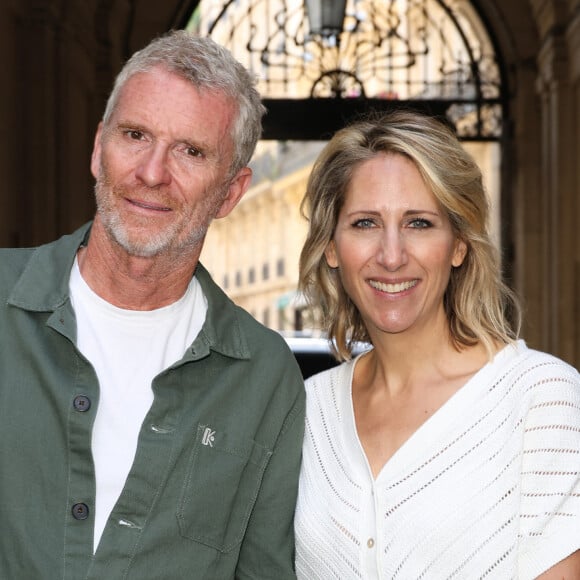 Denis Brogniart et Maud Fontenoy à la cérémonie de remise des prix pédagogiques pour l'Océan de la Maud Fontenoy Foundation le 8 juin 2023 au coeur du magnifique Théâtre de l'Oeuvre. 300 enfants ont participé aux programmes de la fondation. © Coadic Guirec / Bestimage 