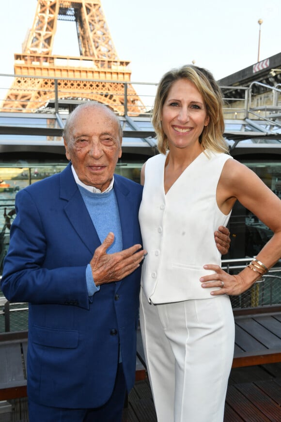 Jacques Séguéla, Maud Fontenoy au gala de charité de la Maud Fontenoy Foundation à bord du Ducasse sur Seine à Paris le 6 juin 2023. © Veeren / Bestimage 