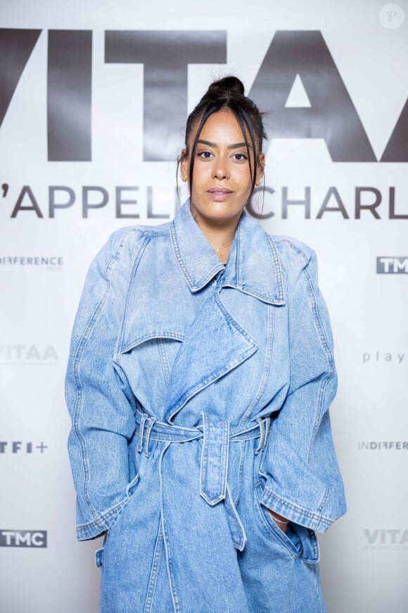 Exclusif - Amel Bent à la projection privée en avant-première du documentaire sur Vitaa (Charlotte Gonin) "Je m'appelle Charlotte" dans les locaux de TF1 à Boulogne Billancourt le 18 novembre 2024. Le documentaire sera diffusé le 22 novembre sur TMC en prime time et TF1+. © Pierre Perusseau / Bestimage 