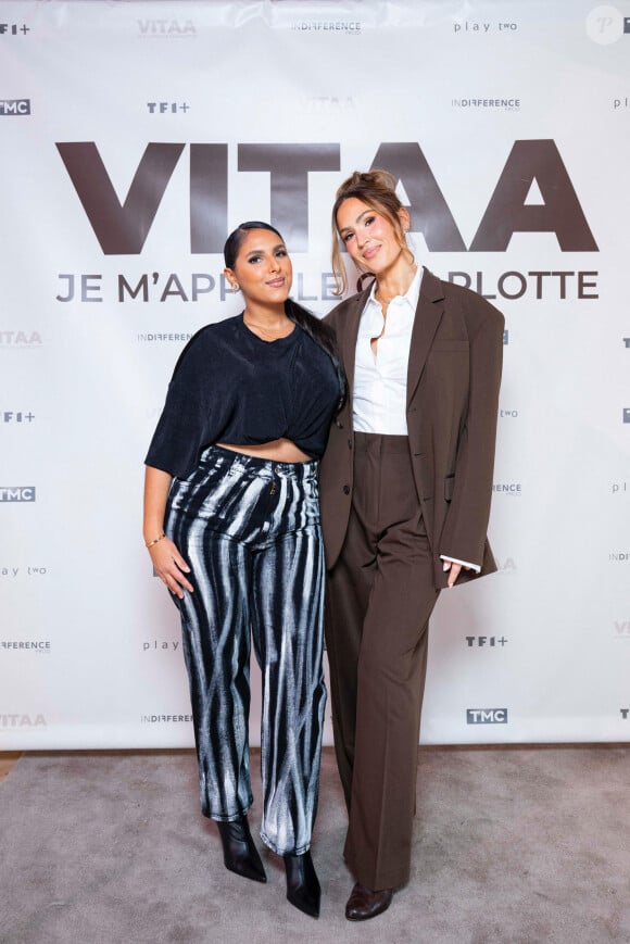 Exclusif - Lynda et Vitaa à la projection privée en avant-première du documentaire sur Vitaa (Charlotte Gonin) "Je m'appelle Charlotte" dans les locaux de TF1 à Boulogne Billancourt le 18 novembre 2024. Le documentaire sera diffusé le 22 novembre sur TMC en prime time et TF1+. © Pierre Perusseau / Bestimage 