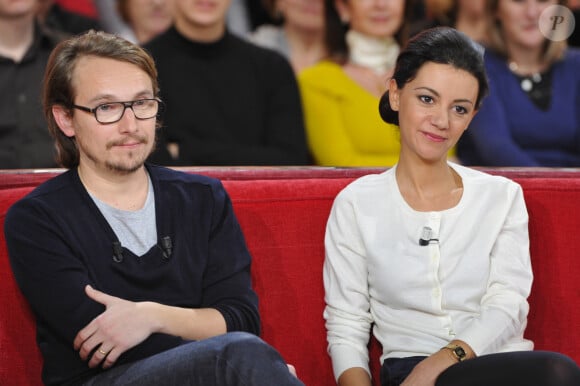 Lorant Deutsch et sa femme Marie-Julie Baup - Enregistrement de l'emission "Vivement Dimanche" a Paris le 30 janvier 2013 - diffusion 10/02/2013 