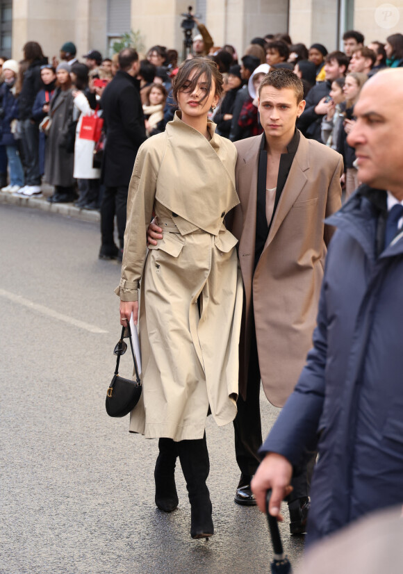 Deva Cassel et son compagnon Saul Nanni - Arrivées au défilé Dior Haute Couture Printemps/Été 2024 dans le cadre de la Fashion Week de Paris (PFW), au musée Rodin à Paris, France, le 22 janvier 2024. © Denis Guignebourg/Bestimage 