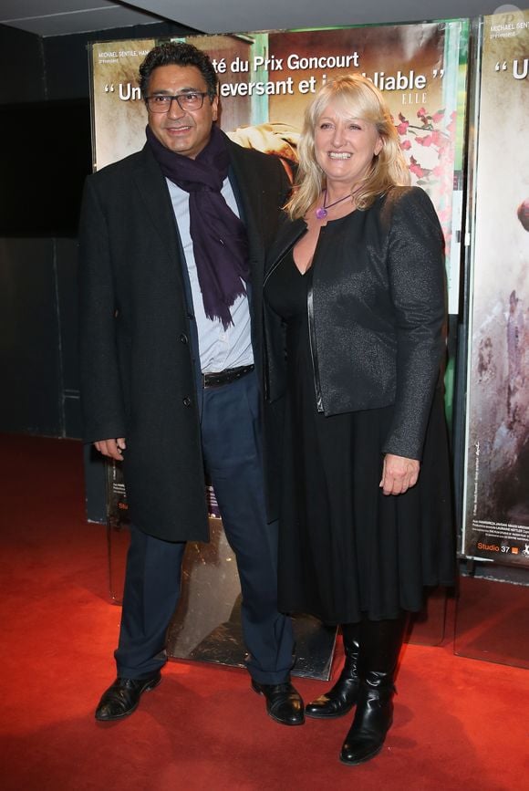 Charlotte de Turckheim et son mari Zaman Hachemi - Avant premiere du film "Syngue Sabour" a l'UGC des Halles a Paris, le 14 fevrier 2013. 