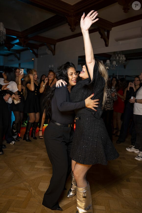 Exclusif - Magali Berdah et Ayem Nour lors de l'anniversaire surprise de M.Berdah (43 ans) au Pavillon Gravelle à Paris le 26 novembre 2024 avec tous ses amis influenceurs. © Pierre Perusseau / Bestimage