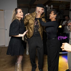 Exclusif - Magali Berdah, Bastos et Ayem Nour lors de l'anniversaire surprise de M.Berdah (43 ans) au Pavillon Gravelle à Paris le 26 novembre 2024 avec tous ses amis influenceurs. © Pierre Perusseau / Bestimage