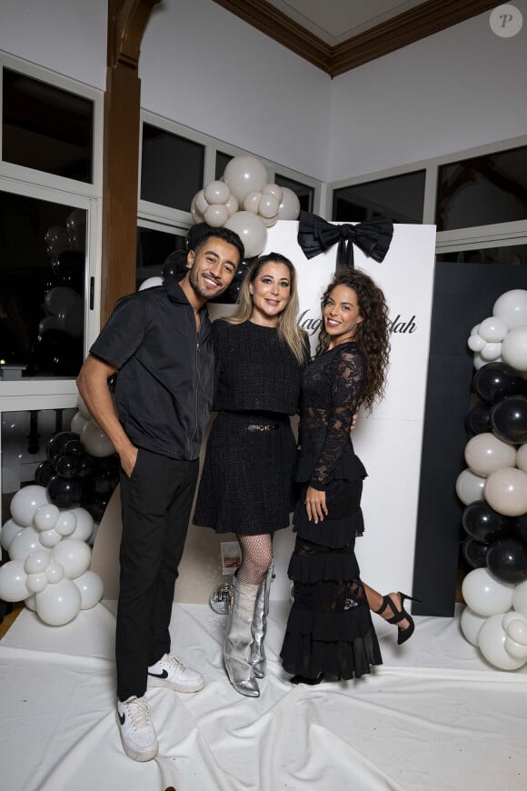 Exclusif - Magali Berdah, Malek et Maeva Vienne lors de l'anniversaire surprise de M.Berdah (43 ans) au Pavillon Gravelle à Paris le 26 novembre 2024 avec tous ses amis influenceurs. © Pierre Perusseau / Bestimage