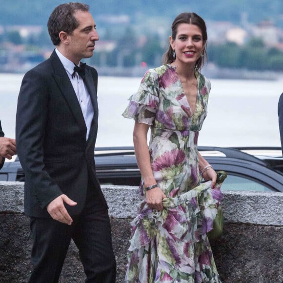 Charlotte Casiraghi et son compagnon Gad Elmaleh - Arrivées pour la soirée de mariage de Pierre Casiraghi et Beatrice Borromeo au château Rocca Angera (château appartenant à la famille Borromeo) à Angera sur les Iles Borromées, sur le Lac Majeur, le 1er août 2015. 