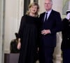 Ou encore le Premier ministre, Michel Barnier accompagné de sa femme Isabelle Altmayer !
Michel Barnier et sa femme Isabelle Altmayer - Dîner d'Etat en l'honneur de Bola Tinubu, Président de la République fédérale du Nigéria et de sa femme Oluremi Tinubu au Palais de l'Elysée à Paris le 28 Novembre 2024. © Dominique Jacovides/Bestimage 