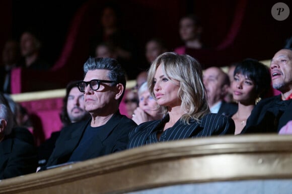 Exclusif - Marc Lavoine et sa compagne Adriana Karembeu au "concerto pour la paix" de Omar Harfouch au théâtre des Champs-Elysées à Paris le 18 septembre 2024. © Rachid Bellak / Bestimage 