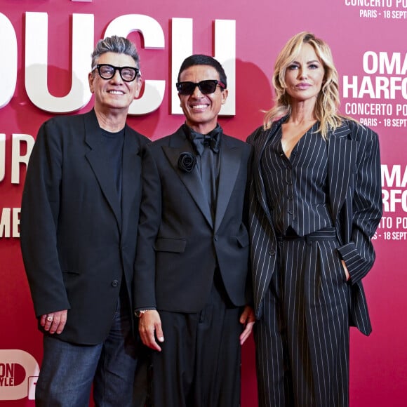 Omar Harfouch avec Marc Lavoine et sa compagne Adriana Karembeu au photocall du "concerto pour la paix" de Omar Harfouch au Théâtre des Champs-Elysées à Paris le 18 septembre 2024. © Perusseau / Tribeca / Bestimage 