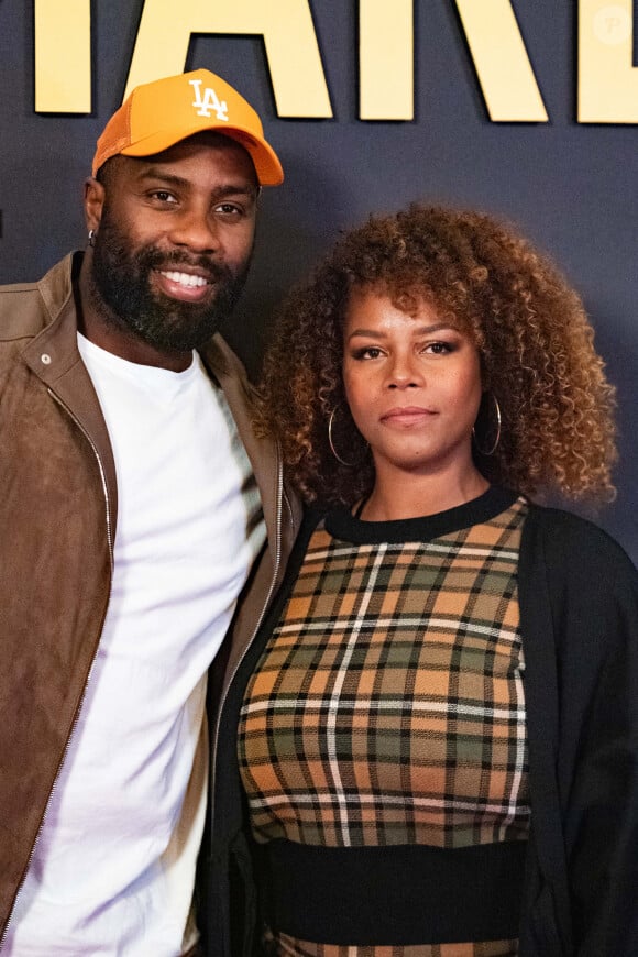 Teddy Riner et Luthna Plocus assistent à l'avant-première de Bob Marley One Love au cinéma Grand Rex à Paris, France, le 01 février 2024. Photo par Aurore Marechal/ABACAPRESS.COM