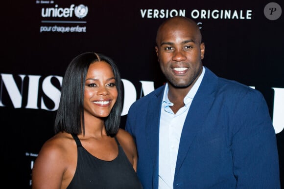 Teddy Riner et sa femme Luthna Plocus assistent à l'événement 'Unis comme jamais - Unicef' à Potel et Chabot le 08 novembre 2021 à Paris, France. Photo par Nasser Berzane/ABACAPRESS.COM