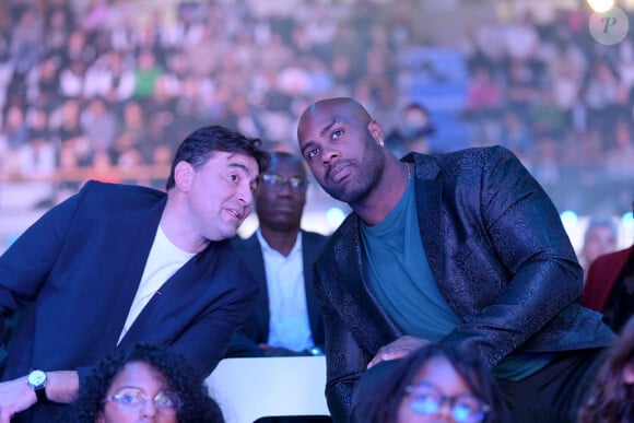 Exclusif - Stéphane Nomis, président de la fédération française de judo, Teddy Riner - Soirée de remerciement de Teddy Riner à la Maison du judo à Montrouge, le 29 novembre 2024.  © Rachid Bellak / Bestimage 