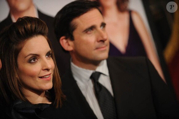 La délirante Tina Fey et Steve Carell à l'occasion de l'avant-première de Crazy Night, de Shawn Levy, qui s'est tenue au Ziegfeld Theatre, à New York, le 6 avril 2010.