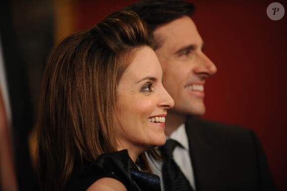 La délirante Tina Fey et Steve Carell à l'occasion de l'avant-première de Crazy Night, de Shawn Levy, qui s'est tenue au Ziegfeld Theatre, à New York, le 6 avril 2010.
