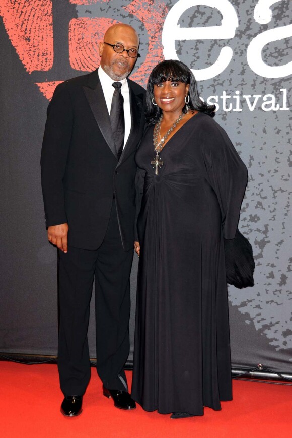 Samuel L. Jackson et sa femme Latanya Richardson au Festival International du Film Policier de Beaune, le 8 avril 2010 !
