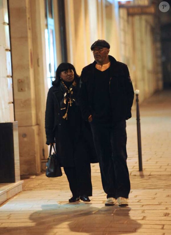 Samuel L.Jackson et sa femme à Paris le 12 avril