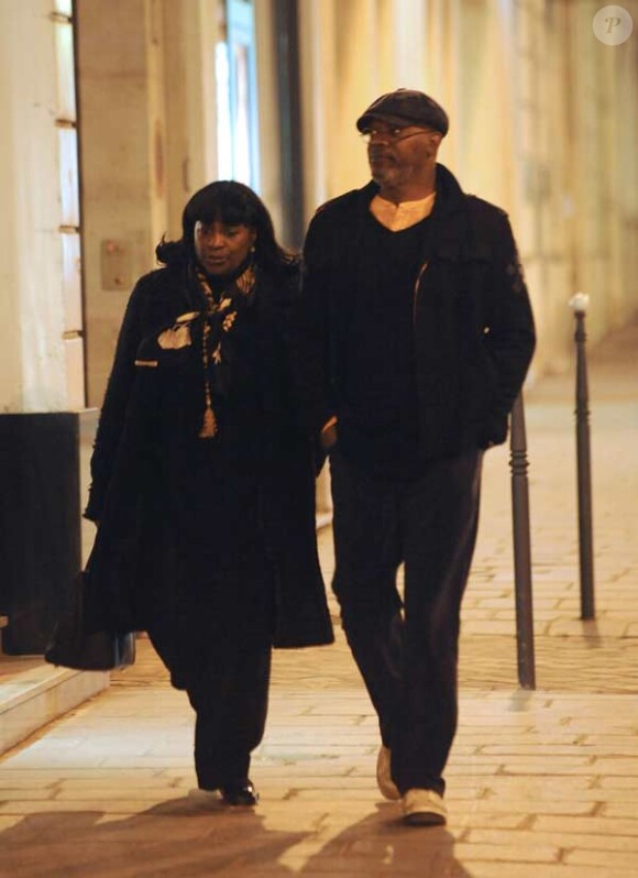 Samuel L.Jackson et sa femme à Paris le 12 avril