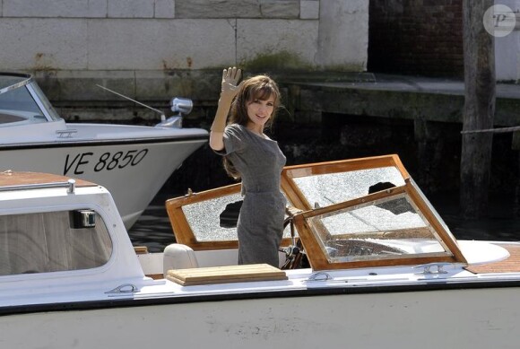 Angelina Jolie sur le tournage de The Tourist à Venise le 9 avril 2010