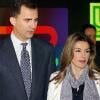 Letizia et Felipe d'Espagne ont rendu visite à des journalistes à Madrid. Le 20 avril 2010