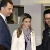 Letizia et Felipe d'Espagne ont rendu visite à des journalistes à Madrid. Le 20 avril 2010