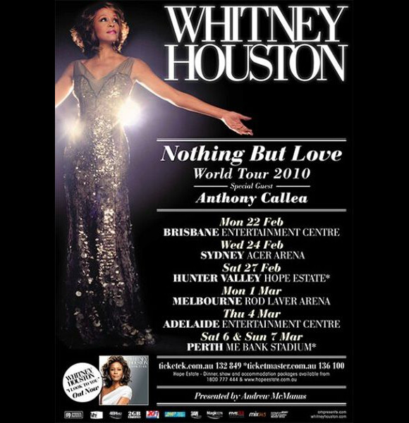 L'affiche de la tournée de Whintey Houston "Nothing but Love"