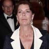 La princesse Caroline de Monaco, le 29 avril 2010, présidait avec le soutien de son frère le prince Albert le gala de bienfaisance de l'Amade, à l'Hôtel de Paris, à Monaco.