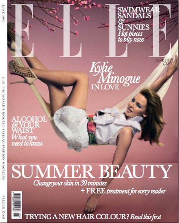 Kylie Minogue en couverture du ELLE UK du mois de juin 2010