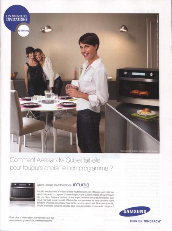 Alessandra Sublet fait une publicité pour Samsung