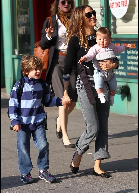 Sarah Jessica Parker et ses enfants, James et l'une de ses jumelles