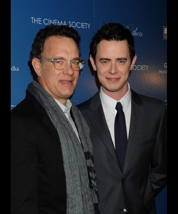 Colin Hanks avec son père Tom Hanks à New York en mars 2009