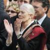 Vanessa Redgrave lors des obsèques de son frère Corin, le 12 avril 2010