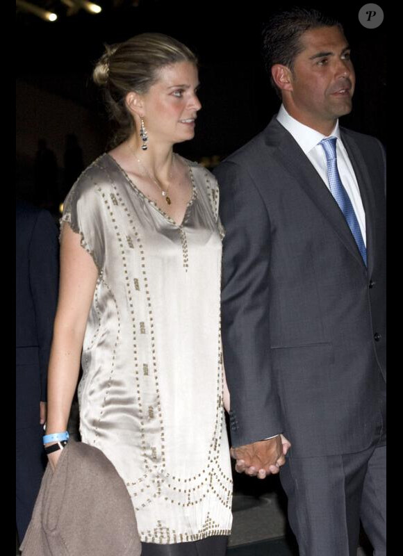 Athina Onassis et son mari Alvaro de Miranda lors du Global Champions Tour à Valence le 7 mai 2010