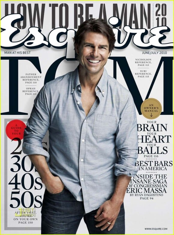 Tom Cruise en couverture du magazine Esquire, juin/juillet 2010 !