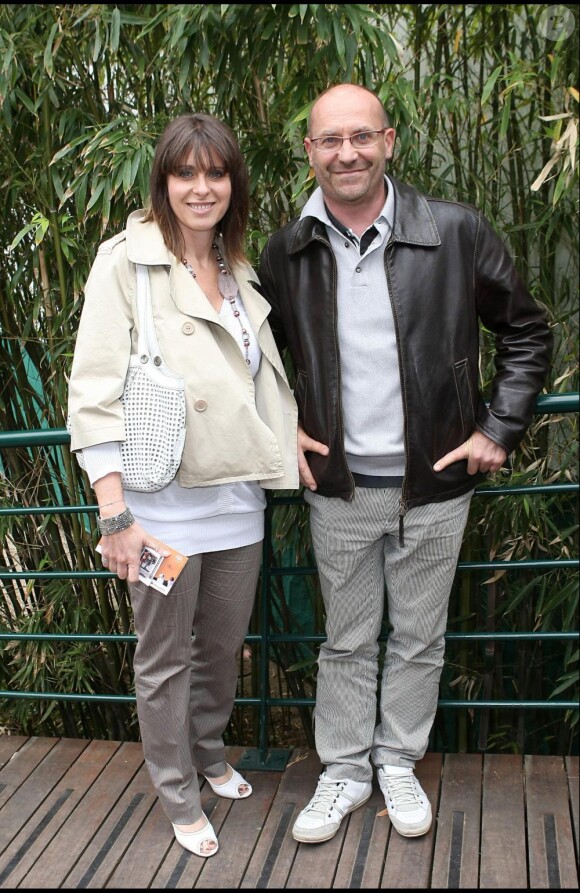 Laurent Fignon et sa femme Valérie à Roland-Garros. Week-end du 29/30 mai 2010