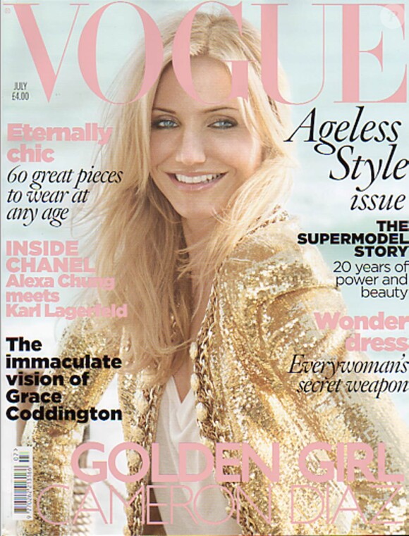 L'actrice américaine Cameron Diaz en couverture du Vogue du mois de juillet 2010