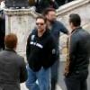 Russell Crowe et ses partenaires de Robin des Bois poussent la chansonnette dans les rues de Rome, mai 2010 à