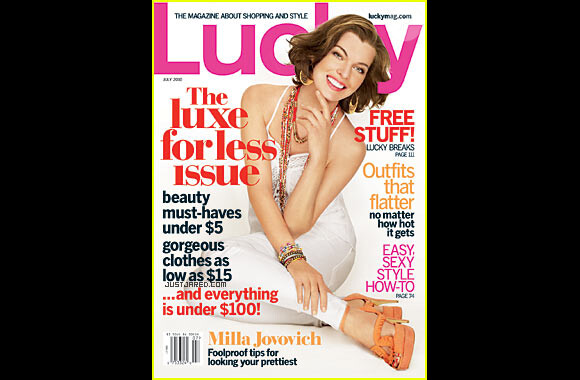 Milla Jovovich en couverture de Lucky en juillet 2010