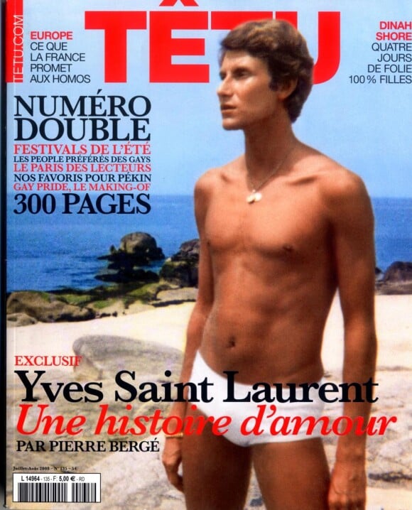 Yves Saint Laurent en couverture du magazine Têtu