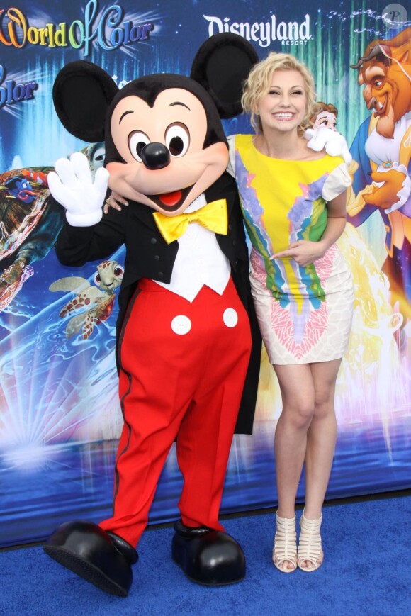 Chelsea Staub, lors de l'inauguration du nouveau spectacle musical World of Colour, au parc californien Disneyland, le jeudi 10 juin.