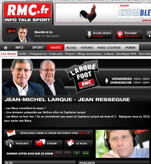Jean-Michel Larqué a été condamné en juin 2010 pour injure publique envers Luc Sonor, lors de l'After Foot RMC du 31 août 2008.