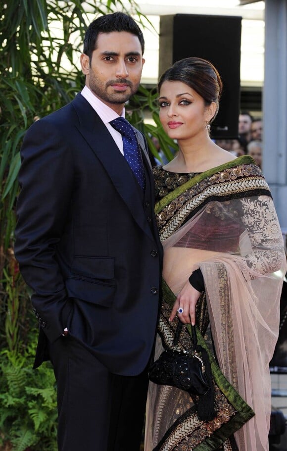 Aishwarya Rai et son mari Abhishek Bachchan lors du British Film Institute à Londres, le 16 juin 2010