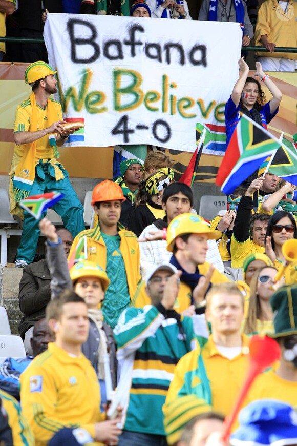 Des images prises lors du match Afrique-du-Sud/France, le 22 juin 2010, lors de la Coupe du Monde en Afrique-du-Sud.