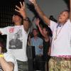 Pharrell Williams en showcase avec N.E.R.D. au VIP Room Theater de Jean-Roch, à Paris, le 25 juin 2010.