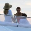 Eva Longoria et son mari Tony Parker sur leur yacht Lady Ship au large de Sibenik, en Croatie le 4 juillet